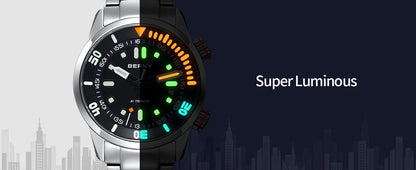 Automatic Dive Watch for Men Super Luminous Original Design 20 ATM Diver Wristwatch Sapphire