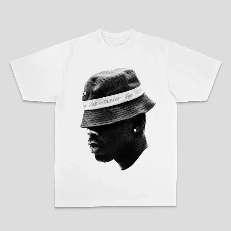 European and American Tyler The Cleator Creator Taylor Rap Hip Hop Top High Street Sporty Casual Men's T-shirt Couple Style Y2k