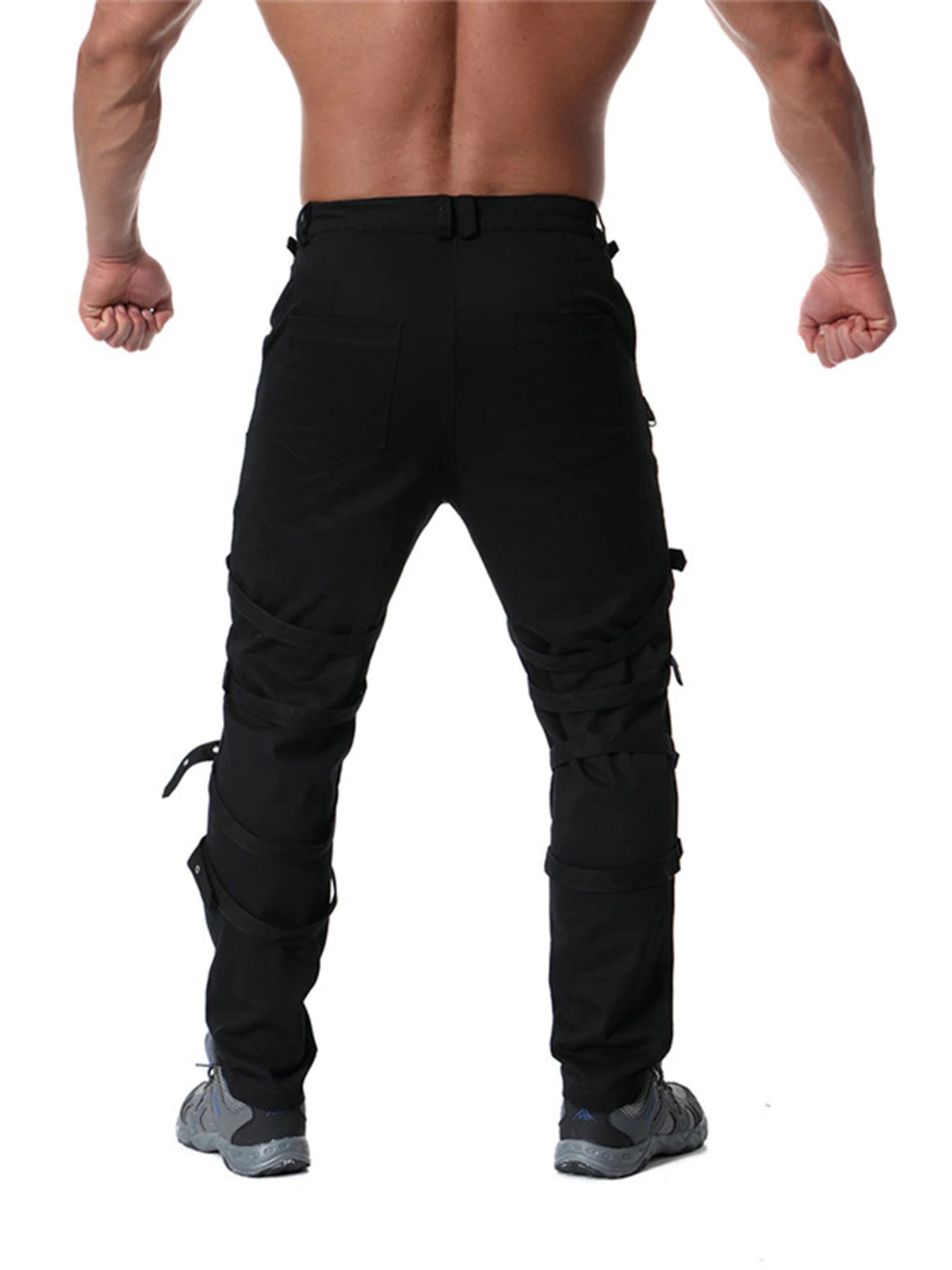 Men`s Steampunk Gothic Hip Hop Techwear Pants with Chain For Cosplay