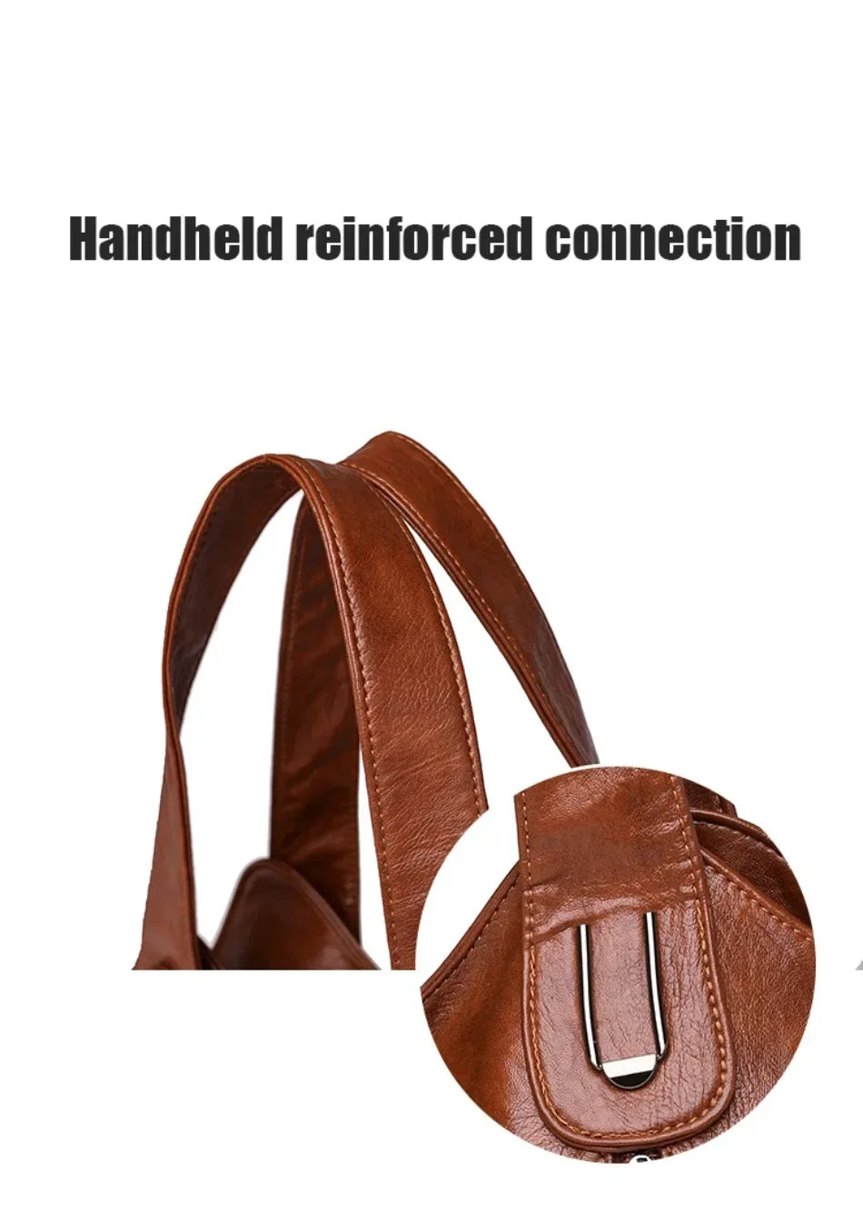 Solid Color Handbag Soft Leather Tote Bag Casual Big Shoulder Messenger Bags