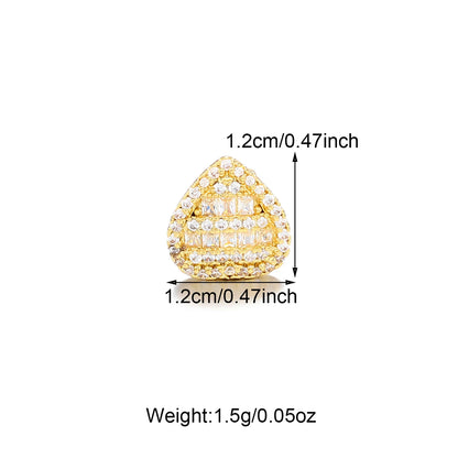 1PCS Hip Hop Single Teeth Grillz For Men Women Gold Silver Color Copper Grillz