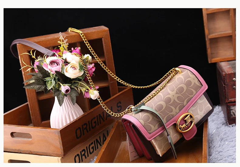 Light luxury women's high-end color contrast single shoulder underarm bag