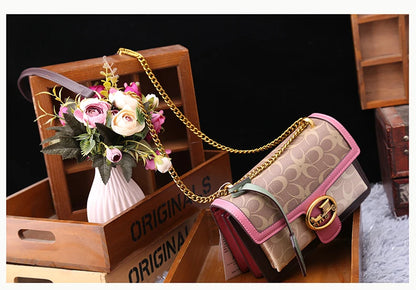 Light luxury women's high-end color contrast single shoulder underarm bag