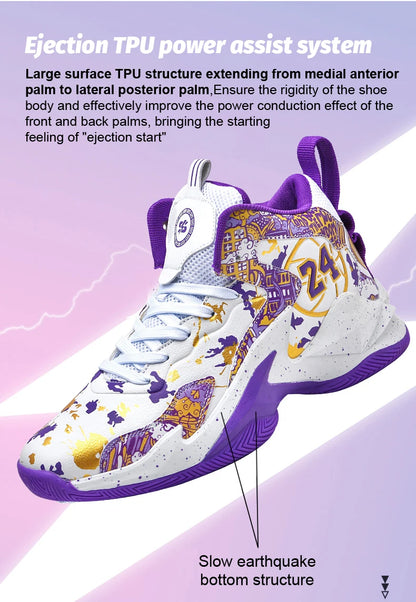 Men's Basketball Breathable Outdoor Shoes Fashion Graffiti Training Shoes