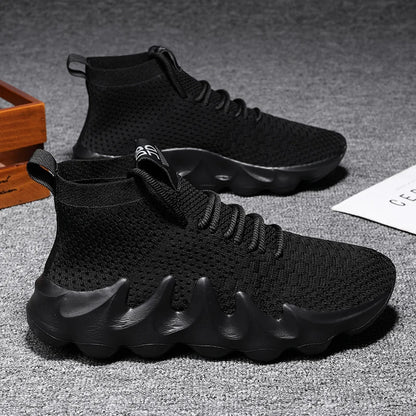 Mens High Top Fashion Sneakers Breathable Shoes Comfortable Sneakers Heighten Sports Shoes Men Lightweight