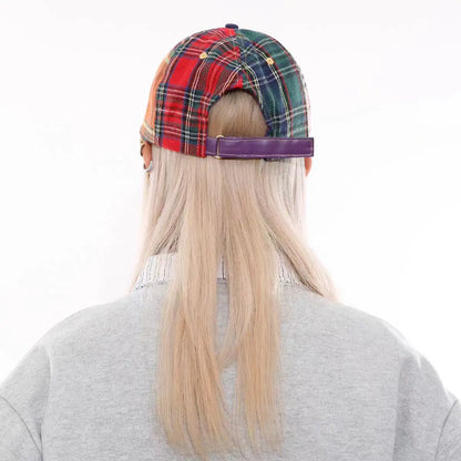 Women's Y2K Harajuku Grid Splice Casual Hat Street Fashion Sports 2000S Running Mountain Climbing Outdoor Cap Apparel 2026 New