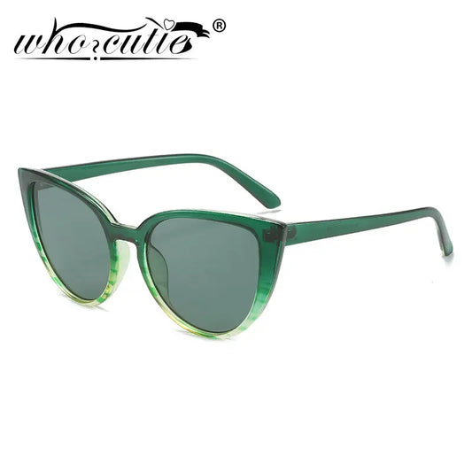 Vintage Green Cat Eye Sunglasses Women Brand Fashion Men Sun Glasses Tortoise Cateye Oversized UV400