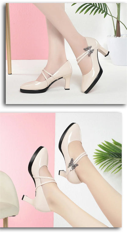 High-heeled Leather Small Leather Shoes Catwalk Shoes Ladies Dancing Bride Wedding Shoes