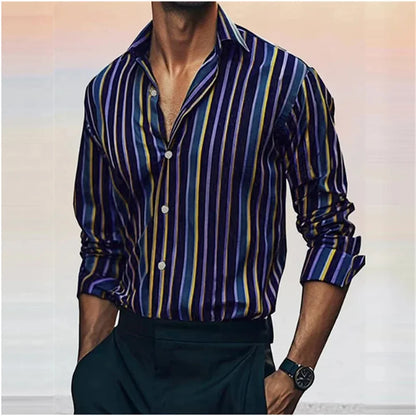 Men's casual striped plaid lines are soft and comfortable