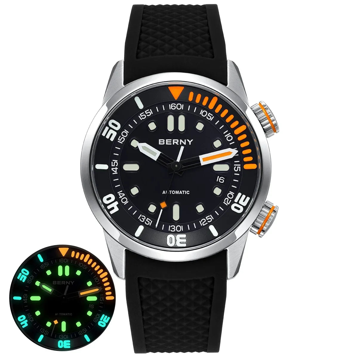Automatic Dive Watch for Men Super Luminous Original Design 20 ATM Diver Wristwatch Sapphire