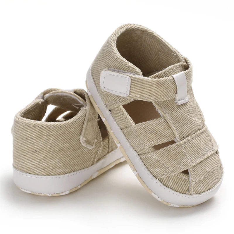 Newborn Boys And Girls Baby Shoes Canvas Soft Soles First Walking Shoes Breathable