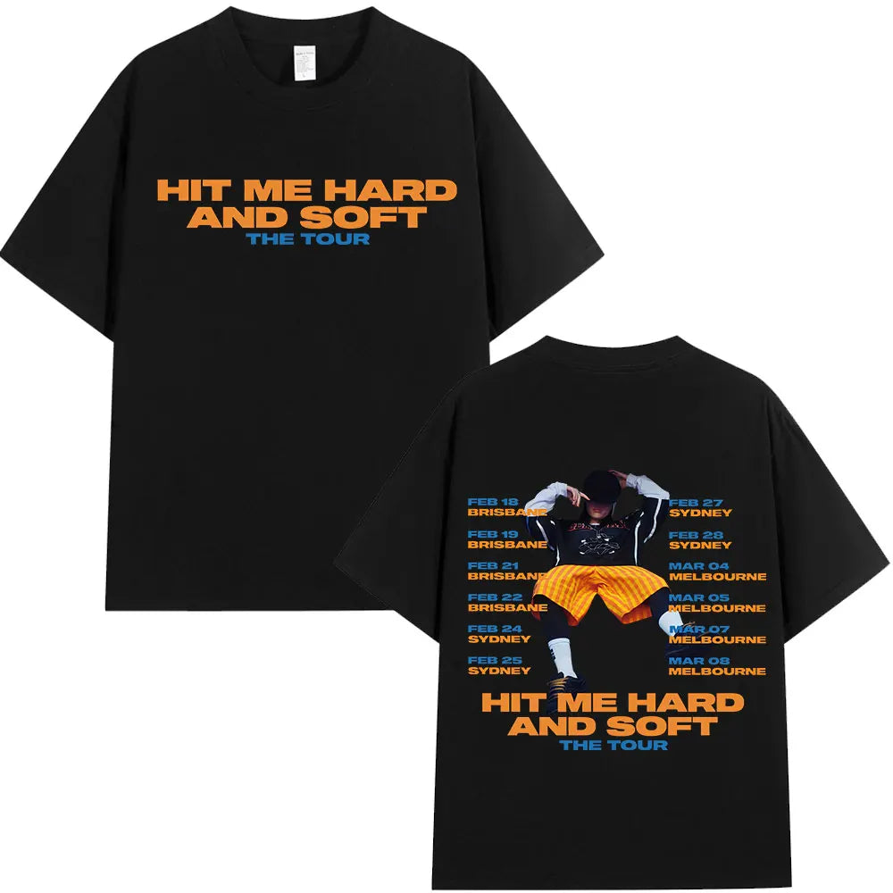 Hit Me Hard and Soft Tour 2024-2025 T Shirt Men Women Fashion Hip Hop T Shirts Cotton Loose Cozy Short Sleeve T-shirts Fans Gift