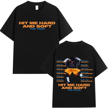 Hit Me Hard and Soft Tour 2024-2025 T Shirt Men Women Fashion Hip Hop T Shirts Cotton Loose Cozy Short Sleeve T-shirts Fans Gift