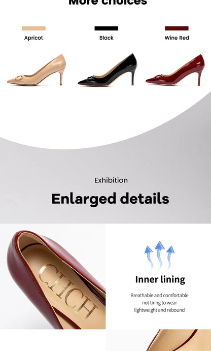 Solid Colour Classic Style New Women's Single Shoes Retro Simple Exquisite Women's High-heeled Shoes