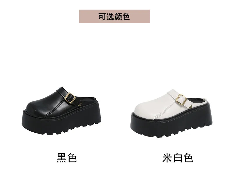 Thick Slippers Casual Shoes 1 Slip-on Baotou Half Slip-on Shoes