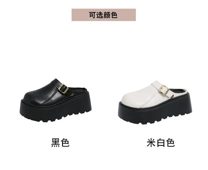Thick Slippers Casual Shoes 1 Slip-on Baotou Half Slip-on Shoes