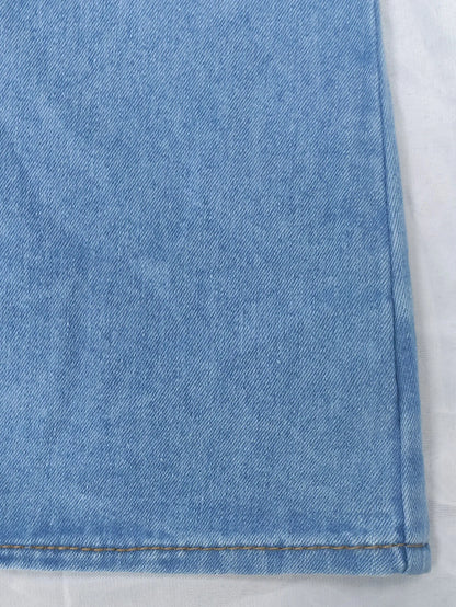 Women Denim Top Turtleneck Splice Puff Sleeve Shirts Loose Solid Pullovers Casual