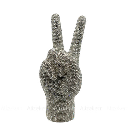 Victory Hand Shaped Diamond Evening Luxury Designer Unique Stylish Rhinestone Purse
