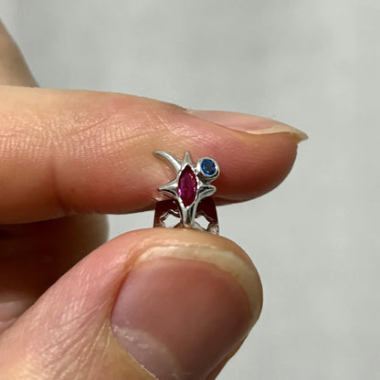 Purple Zircon Star Teeth Grillz Single Blue CZ Stone Tooth Caps For Women Men