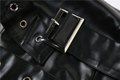 Retro Matte Black Mysterious All-Match Personality Fashionable Belt Chest Wrap Vest