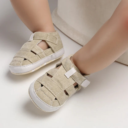 Newborn Boys And Girls Baby Shoes Canvas Soft Soles First Walking Shoes Breathable