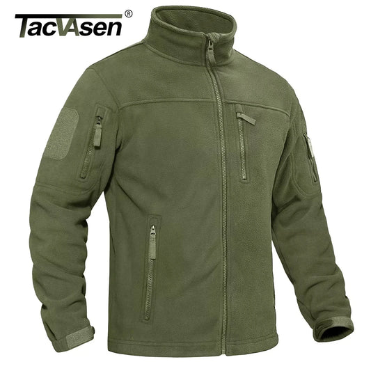 Men's Fleece Jacket Soft Warmth Windproof Full Zip Up Coat Multiple Zipper Pockets Hiking Working Outdoors Windbreaker