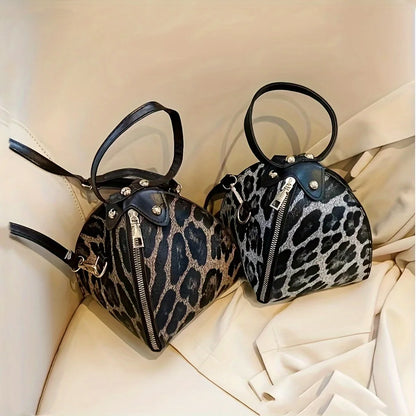 Print Triangle Handbag, Trendy Mini Crossbody Bag, Women's Clutch Purse For Party Prom Dating