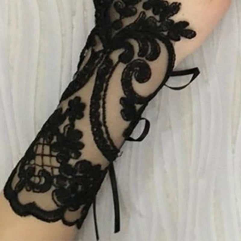 Fingerless Gloves Lace White Black High Quality Gloves