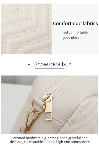 Embroidered Camera Bag PU Material Casual Small Square Bag Versatile Shoulder Strap