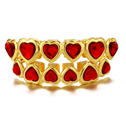 Red Crystal Heart Tooth Caps For Women Men Jewelry Hip Hop Silver Color Green Zircon Teeth Grillz Dental Grills Gold Green Gold Red Top Gold Green Bottom Gold Green-Gold Red Top-Gold Green Bottom-Gold Red-Gold Green Top-Silver Green Top-Silver Green-Silver Green Bottom-Silver Red-Gold Red Bottom-Silver Red Bottom-Silver Red Top-