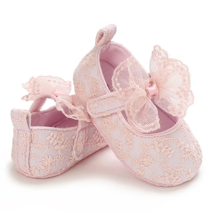 Non-Slip Casual Shoes with Delightful Bowknot Design for Baby Girls 0-18 Months