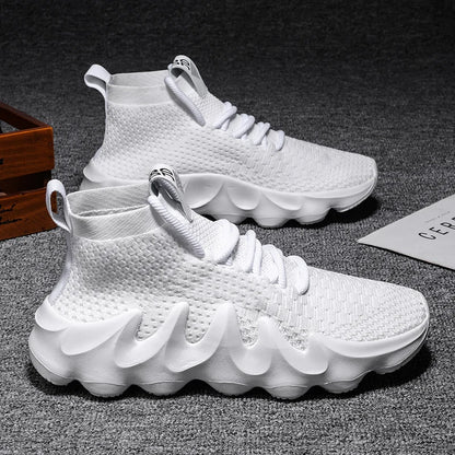 Mens High Top Fashion Sneakers Breathable Shoes Comfortable Sneakers Heighten Sports Shoes Men Lightweight