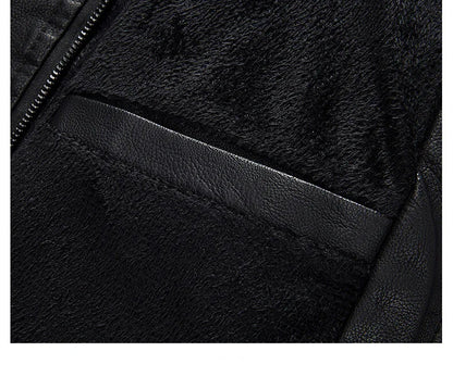 Men's Motorcycle Suit Leather jacket Color collar pilot casual PU leather jacket