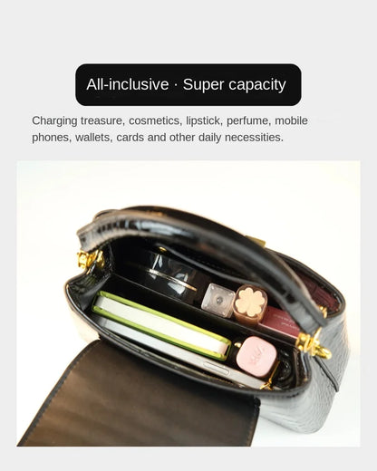 Crocodile Pattern Leather Handbag Luxury Fashion Small Shoulder Messenger Bag Portable Crossbody Shell Bags