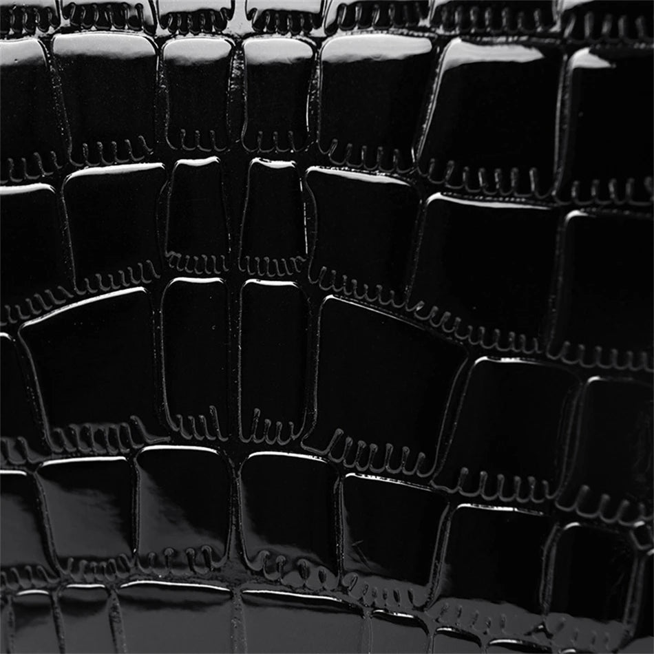 Luxury Patent Leather Handbags for Women Designer Crocodile Pattern Women's Shoulder Crossbody