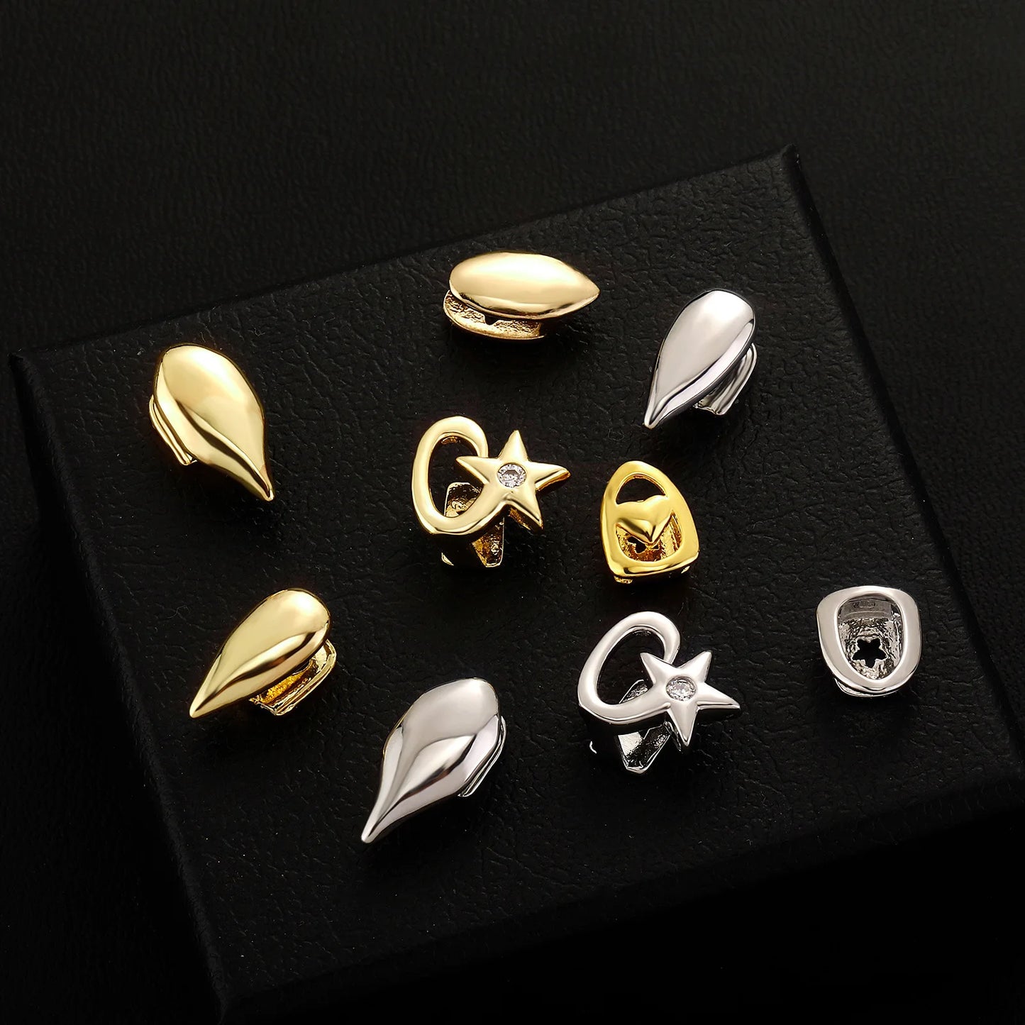 1PCS Hip Hop Single Teeth Grillz For Men Women Gold Silver Color Copper Grillz