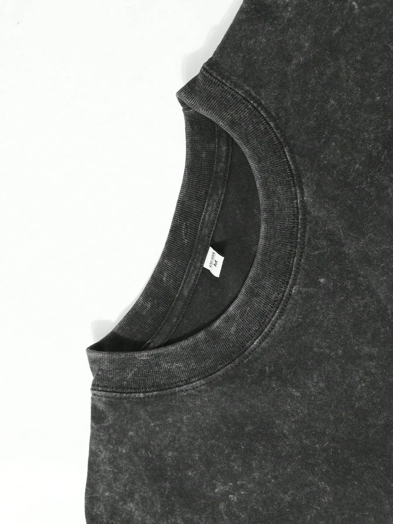 Anime and manga style double-sided printing, retro washed cotton men's T-shirt, short sleeved top for streetwear