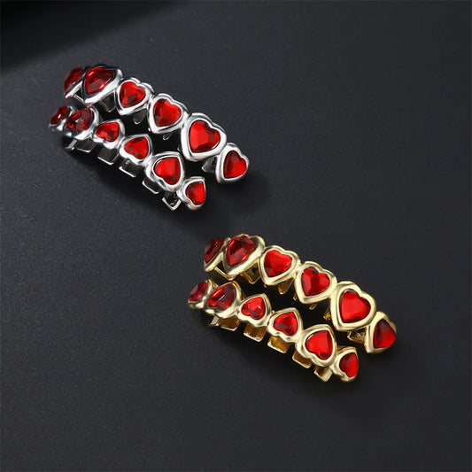Red Crystal Heart Tooth Caps For Women Men Jewelry Hip Hop Silver Color Green Zircon Teeth Grillz Dental Grills Gold Green Gold Red Top Gold Green Bottom Gold Green-Gold Red Top-Gold Green Bottom-Gold Red-Gold Green Top-Silver Green Top-Silver Green-Silver Green Bottom-Silver Red-Gold Red Bottom-Silver Red Bottom-Silver Red Top-
