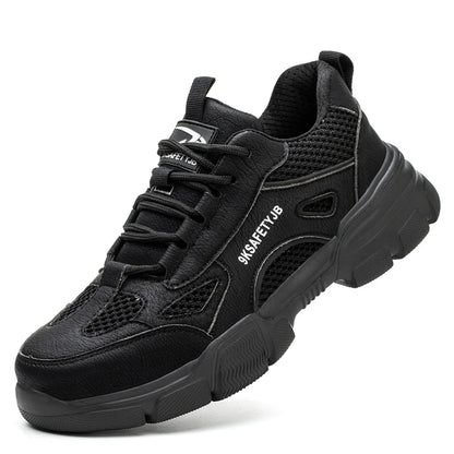 Work Shoes Hollow Breathable Steel Toe Boots Lightweight Safety Work Shoes Anti-slippery For Men Women Male Work Sneaker
