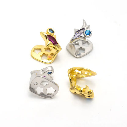 Purple Zircon Star Teeth Grillz Single Blue CZ Stone Tooth Caps For Women Men