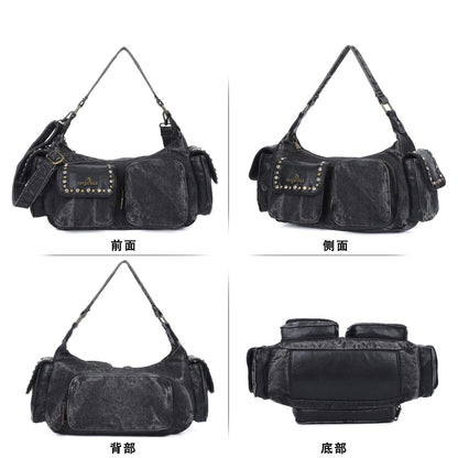Women's Denim Bag Y2K Vintage Blue Jean Purse and Handbags Crossbody Wallet Large Capacity Baguette Bag Blue / 30cmx15cmx10cm Blue / 30cmx15cmx10cm-