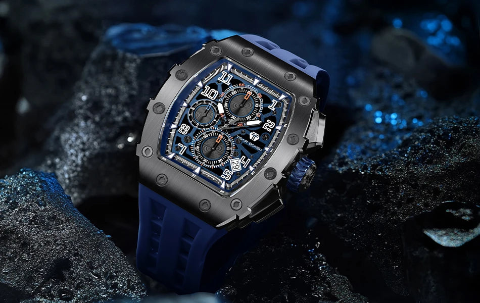 Luxury Brand Tonneau Design Waterproof Clock Stainless Steel Wristwatch Rectangle