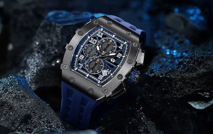 Luxury Brand Tonneau Design Waterproof Clock Stainless Steel Wristwatch Rectangle