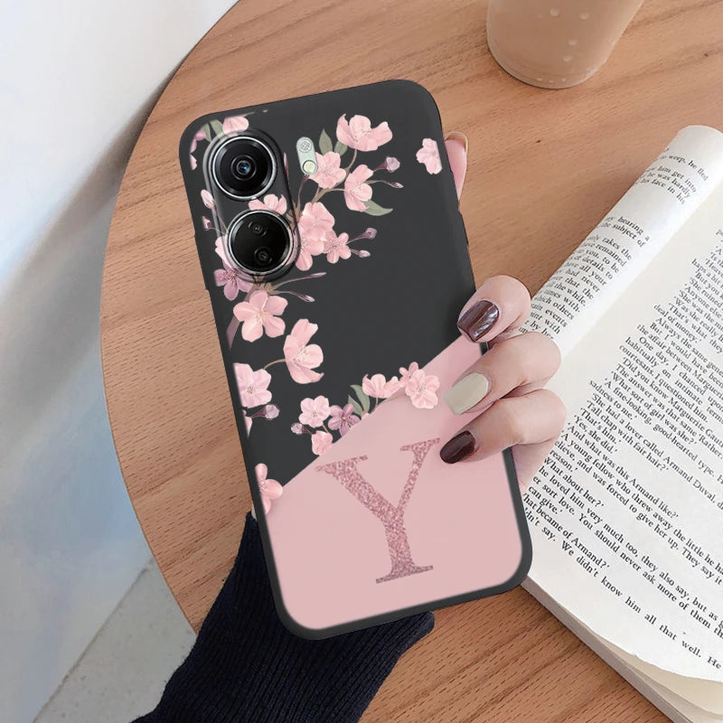 For Redmi 13C Case Cute Flowers Letters Shockproof Soft Silicon Protector Coque For Xiaomi Redmi 13C Phone Cases Redmi13C Funda