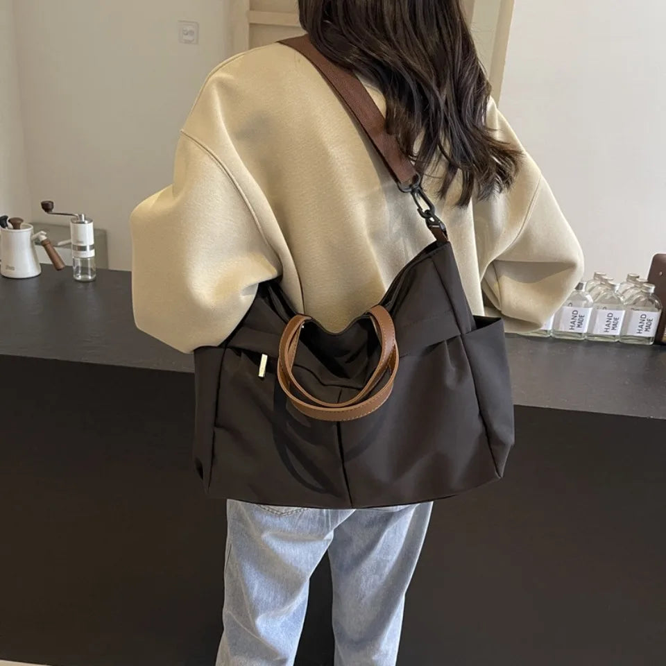 Stylish Nylon Tote Student shoudler Bags for Women Ladies Business Hand-held Briefcase Commuter Tote A4 Laptop High-end Designer