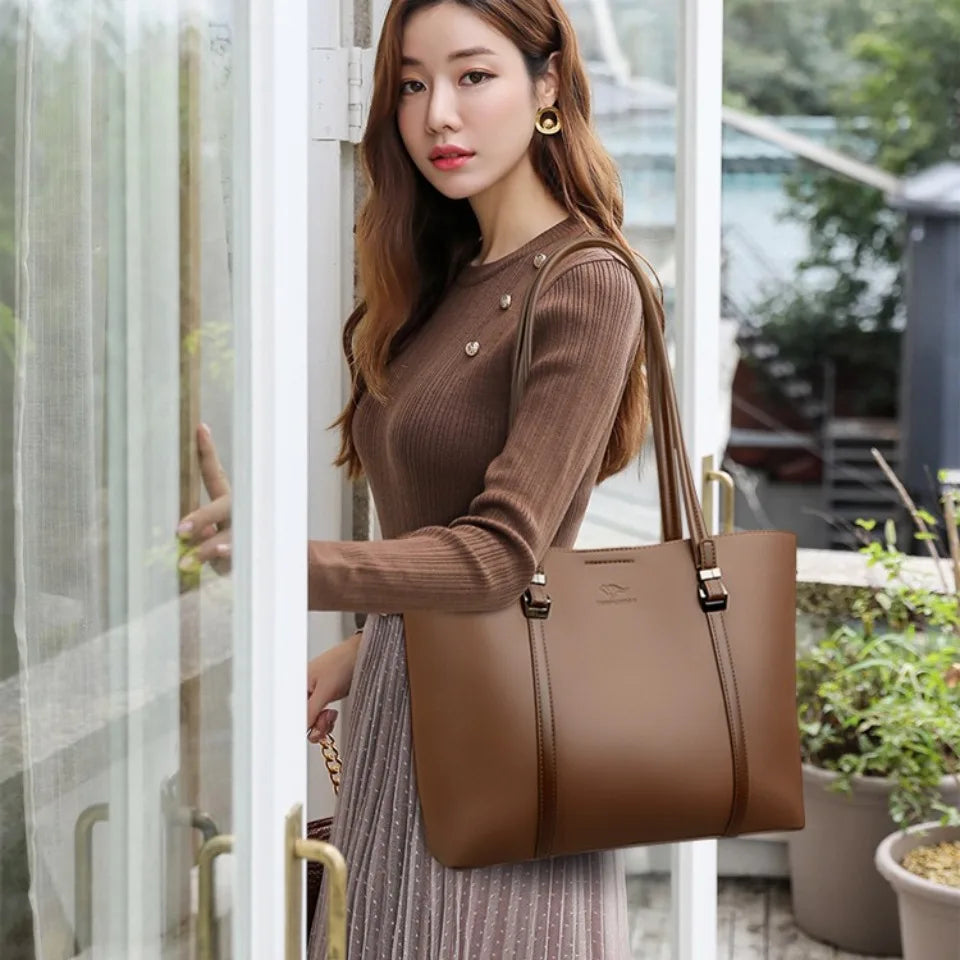 Luxury Shoulder Bags High-End Pu Leather Handbags Caual Tote