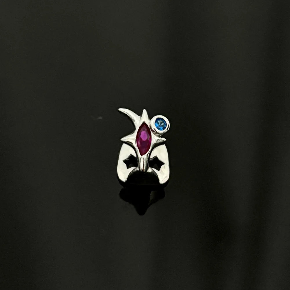 Purple Zircon Star Teeth Grillz Single Blue CZ Stone Tooth Caps For Women Men