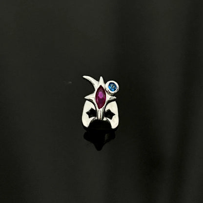 Purple Zircon Star Teeth Grillz Single Blue CZ Stone Tooth Caps For Women Men