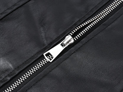 Men's Motorcycle Faux Leather Vest Sleeveless Collarless Waistcoat