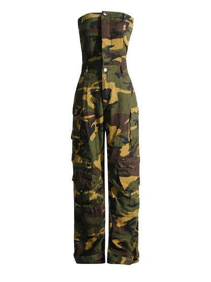 Cargo Jumpsuits Starpless Sleeveless High Waist Spliced Pockets Streetwear Camouflage / S Camouflage / XL ARMYGREEN / S Camouflage / S-Camouflage / XL-ARMYGREEN / S-ARMYGREEN / M-ARMYGREEN / L-ARMYGREEN / XL-Camouflage / M-Camouflage / L-